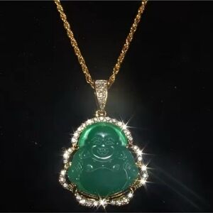 NWT Small Green Buddha Necklace
